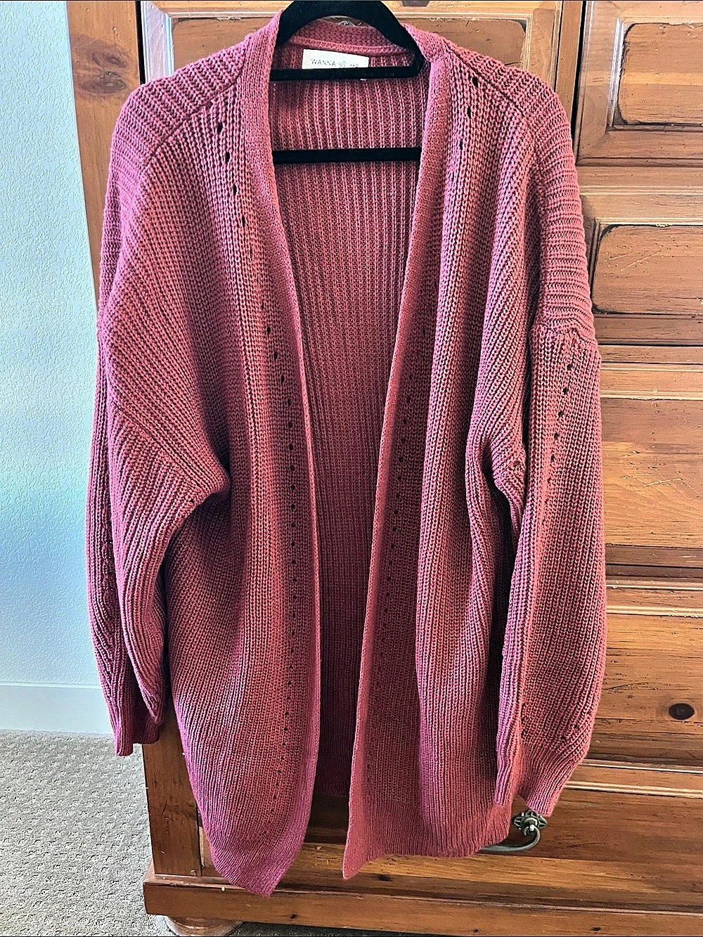 Wanna B Me Open Front Knit Cardigan Size L/XL NWOT